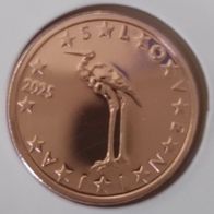 1 Euro Cent Slowenien 2015 BU in KMS-Teilstueck Storch bfr