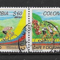 48) Kolumbien 1986 Fahrradrennen Mi. Nr. 1664 waagr. Paar gestempelt