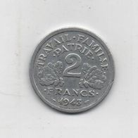 Münze Frankreich 2 Franc 1943