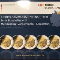 5x2 Euro Sammlerm. BRD 2024 Länders. II Mecklenb-Vorp."Königsstuhl" A-J, PP, OVP