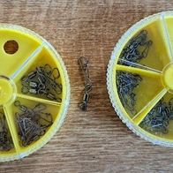 Neu 2 x 34 Cormoran Cortest Wirbel Sortiment Wirbel Karabiner Verbinder Brüniert