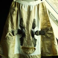 Damen Rock Weiß-Beige-Gold Gr.50-52-54-56 Einzelexemplar!