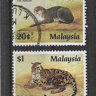 019) Malaysia 1987 Tiere Mi. Nr. 370/72 gestempelt
