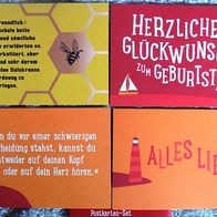 Bienen - Postkarten Set Herzlichen Glückwunsch + Alles Liebe + Entscheidung