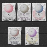 020) Indonesien 1958 Erdball Mi. Nr. 224/28 kpl. Satz postfrisch