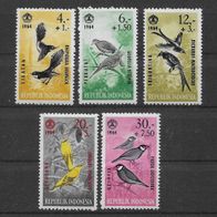 022) Indonesien 1965 Vögel Mi. Nr. 460/64 kpl. Satz ungebraucht