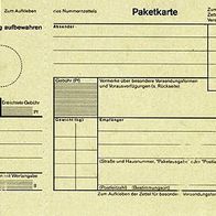 Paketkarte (1a) - Deutsche Post - Original