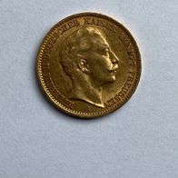 Goldmünze Deutsches Reich 20 Mark 1910 Wilhelm II Kaiser König v. Preussen