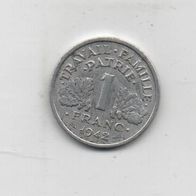 Münze Frankreich 1 Franc 1942