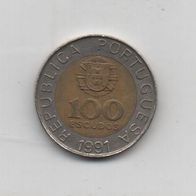 Münze Portugal.. 100 Escudos 1991