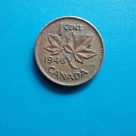 1 Cent, Kanadischer Dollar, 1946 Canada, George VI, 3.24g Bronze, zirkuliert
