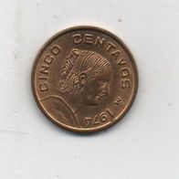 Münze Mexico 5 Centavos 1974