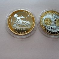 Spanien 2002 400 Euro Gold Erstabschlag - in reinstem Silber und Gold * *