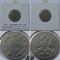 1902, Russian Empire, 15 kopeck ??? AP, silver coin