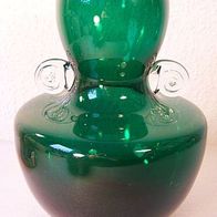 Alte, massive, grüne Glas-Vase *