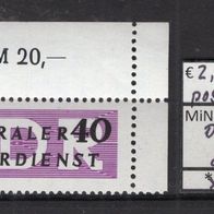 DDR 1956 Dienstmarken für den ZKD (II) MiNr. 8 X II postfrisch Eckrand ore