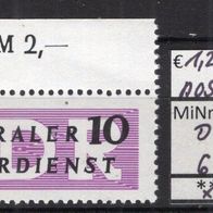 DDR 1956 Dienstmarken für den ZKD (II) MiNr. 6 X II postfrisch Oberrand