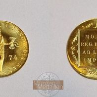 Niederlande Goldmünze 3,49 g. Ritter-Dukat 1974 Juliana (1949-1980) aus PP