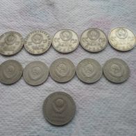 Konvolut- Russland/UDSSR/Sowjetunion - 11x Münzen
