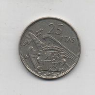 Münze Spanien 25 Peseten 1957