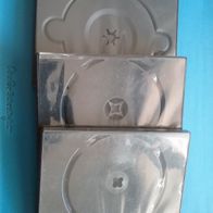 3 DVD Hüllen, leer, schwarz in Klarsichtfolie, Format circa DIN A5,