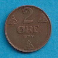 Norwegen 2 Öre 1951