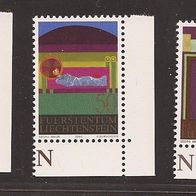 Liechtenstein Weihnachten 1980 Mi Nr. 761-763 Eckrand re.u. 304