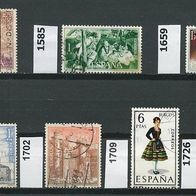 Spanien Mi. Nr. 1584 + 1585 + 1659 + 1693 + 1702 + 1709 + 1726 o <