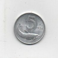 Münze Italien 5 Lire 1954