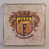 Alte, handbemalte Servais Keramik Fliese - " Freudenstadt "