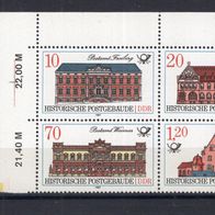 DDR 1987 Historische Postgebäude Viererblock MiNr. 3067 - 3070 postfrisch mit PF
