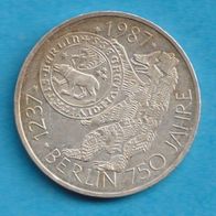 Deutschland 10 Mark 1987 750 Jahre Berlin Silber