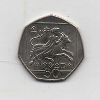 Münze Zypern 50 Kibris 2004