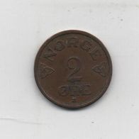 Münze Norwegen 2 Öre 1956