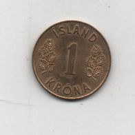 Münze Island 1 Krone 1970