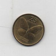 Münze Philippinen 25 Sentimos 1990