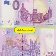0 Euro Schein Plaza de la Virgen Valencia VEAU 2018-1 offiziell ausverkauft Nr 988