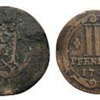 Altdeutschland 2 Stück Münster-Domkapitel 2 Pfennig und 3 Pfennig Domkapitel 1739