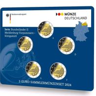 5 x 2 Euro Sammlerm. BRD 2024 Länders. II Meck.-Vorp. "Königstuhl" A-J, St, Neu, OVP