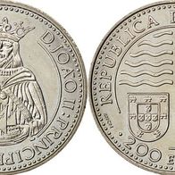 Portugal 200 Escudos 1994 "König JOHANN II." (1481-1495) Stgl./ BU