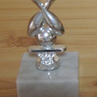 1 Bowling / Kegeln Figur aus Metall auf Marmor 9cm II. Wahl Made in Germany