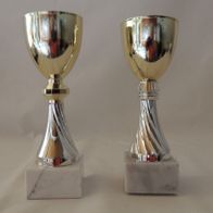 2 Pokale Farbe gold Höhe 17cm II. Wahl Sport Freizeit