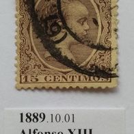 1889- King Alfonso XIII-one of the first Spanish stamps (Mi: ES 192)