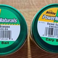 Neu 2 x 80g Power Carp Bait PNCB20SS Berkley Power Natural Sweet Scarpex Boilies