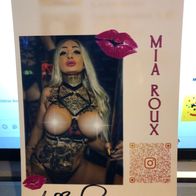 Autogrammkarte Erotikmodel MIA ROUX - Original - Signiert - neuwertig