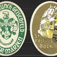 ALT ! Bieretiketten Brauhaus Münch † 1968 Geisenfeld Lkr. Pfaffenhofen an der Ilm