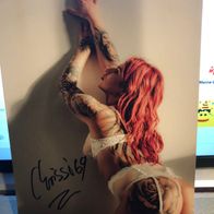 Autogrammkarte Erotikmodel Chrissi 69 - Original - Signiert - neuwertig