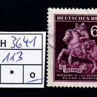 Los H3641: Böhmen & Mähren Mi. 113, gest
