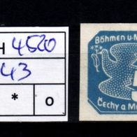 Los H4520: Böhmen & Mähren Mi. 43 * *