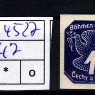 Los H4527: Böhmen & Mähren Mi. 47 * *